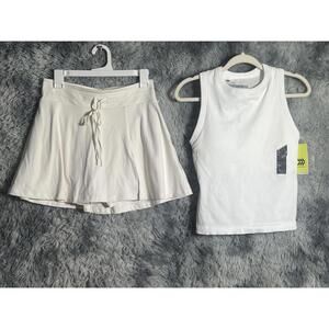 White Skort and White Tank Top Set